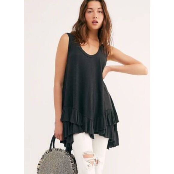 FREE PEOPLE Shimmy Sasha Tank 'Black' Size Small - Picture 1 of 3
